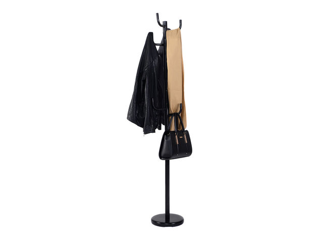 Costway Metal Coat Rack Hat Stand Tree Hanger Hall Umbrella Holder Hooks Black - Black