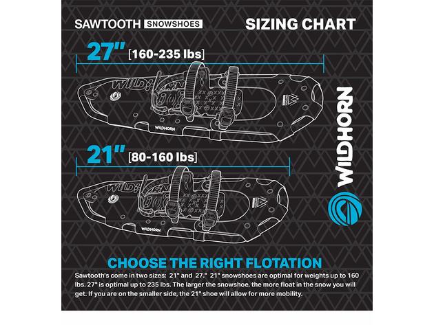 WildHorn Outfitters Sawtooth Snowshoes - Arctic, 21" (New)