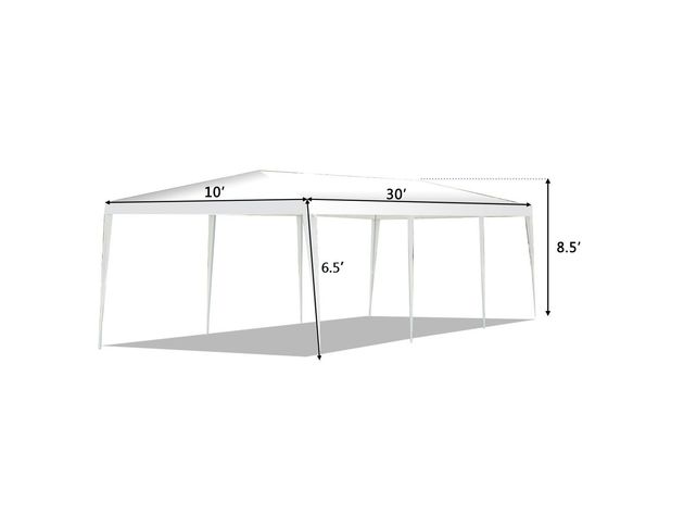 Costway 10'x30'Heavy duty Gazebo Canopy Outdoor Party Wedding Tent - White