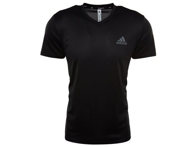 Adidas Men's Training Essentials Tech V-Neck Tee Black Size Medium