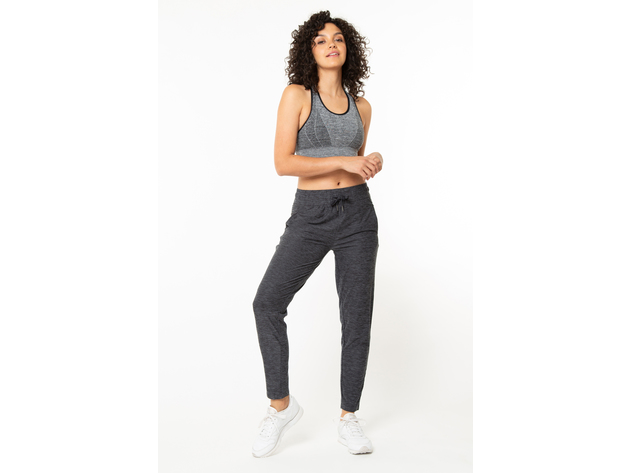 Womens Casual Drawstring Waist Jogger Lounge Cargo Pants with Pockets - Large