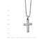 Mens Cross Pendant Necklace in Stainless Steel with Diamond Accent and Chain