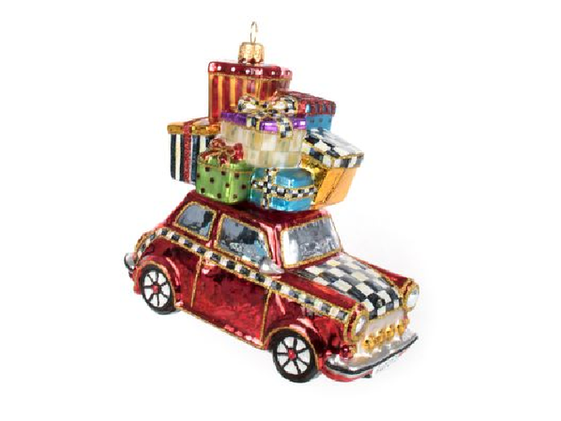 MacKenzie-Childs Glass Ornament - Home for the Holidays - Red