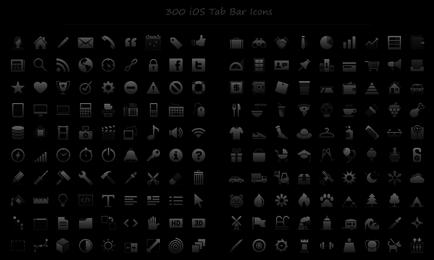 300 Smooth iOS Tab Bar Icons
