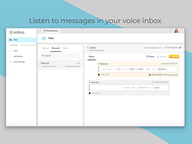 telbee Voice Messenger Service: 1-Yr Subscription