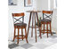 Costway Set of 2 Bar Stools Swivel 25'' Dining Bar Chairs with Rubber Wood Legs - Walnut, Black, Brown