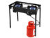 Costway Double Burner Gas Propane Cooker Outdoor Camping Picnic Stove Stand BBQ Grill - Black