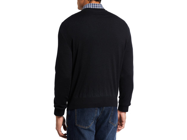 Weatherproof Vintage Men's Cotton Cashmere V-Neck Sweater Black Size 3 ...