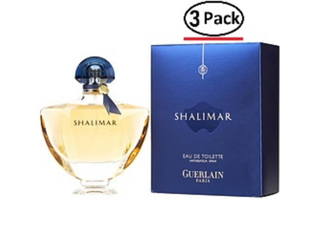 SHALIMAR by Guerlain EDT SPRAY 3 OZ for WOMEN ---(Package Of 3)