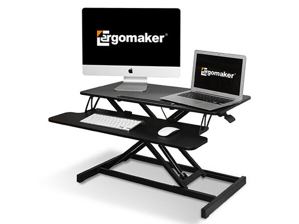 Office Furniture Accessories Office Products Ergomaker Standing Desk Converter Black Frame Black Desktop 32 X 16 Inches Height Adjustable Quick Sit To Stand Up Desk Riser For Dual Monitor Pubfactor Ma