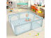 Costway Baby Playpen Infant Large Safety Play Center Yard w/ 50 Ocean Balls Grey\Colorful\Blue - Blue