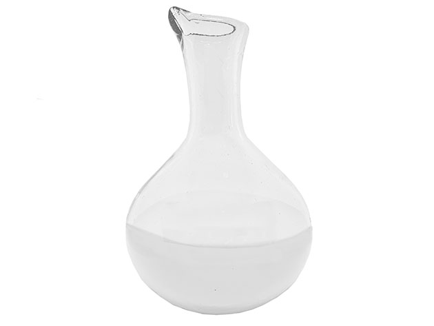 Handblown Glass Carafe (White Base)