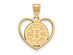 SS 14k Yellow Gold Plated NHL Boston Bruins Heart Pendant