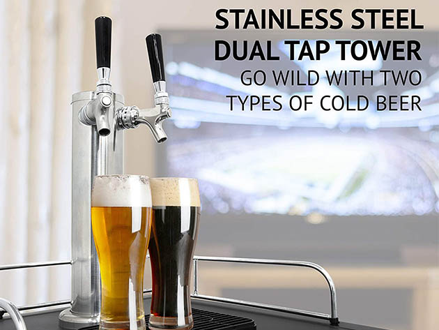 Ivation® Full Size Kegerator: Dual-Tap Dispenser & Cooler