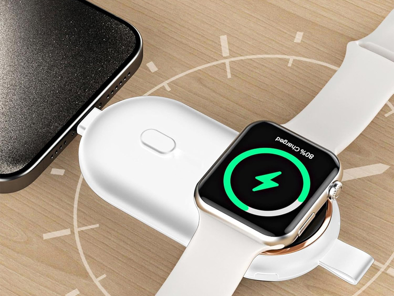 Charge Fob 2000mAh USB-C Power Bank & Apple Watch Charger (White)