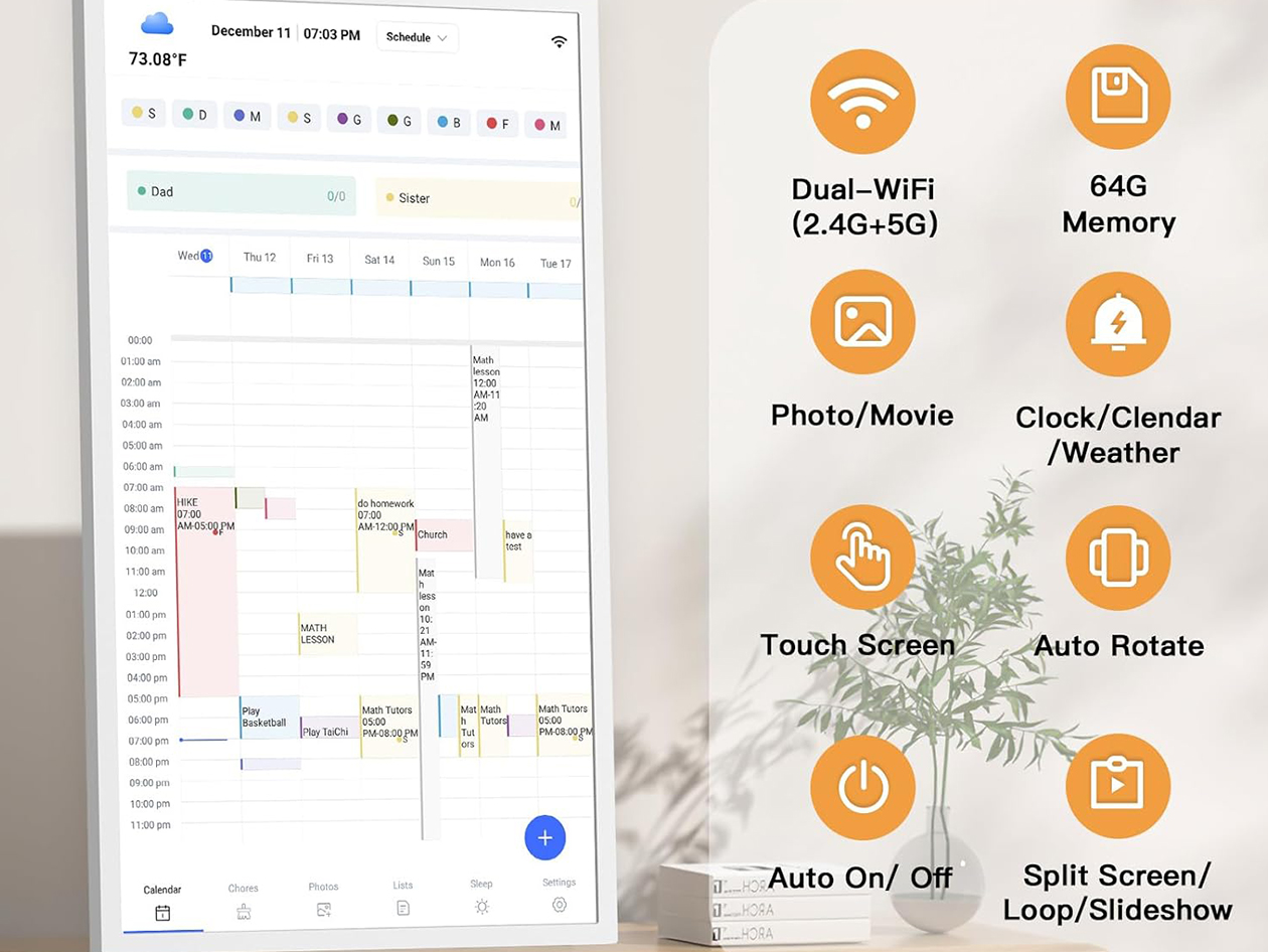 HD Touchscreen Digital Calendar & Chore Chart (32-Inch)