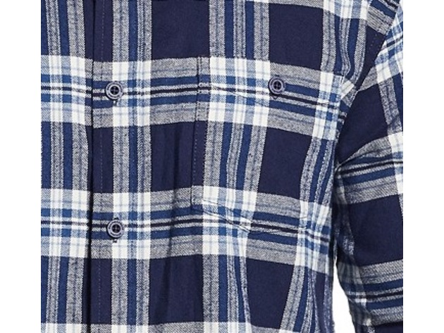 Weatherproof Vintage Men's Brushed Antique Flannel Plaid Shirt Black Size Small