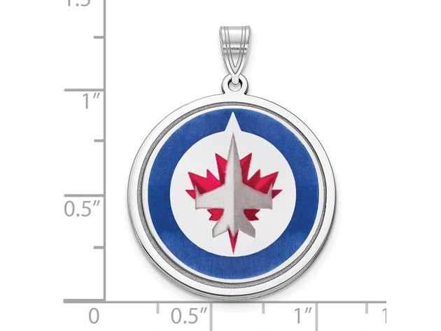 Sterling Silver NHL Winnipeg Jets Logo Picture Disc Pendant