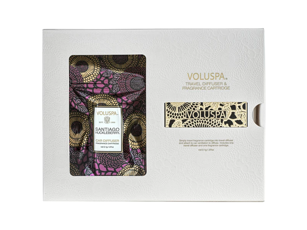 Voluspa Travel Diffuser & Fragrance Cartridge - Santiago Huckleberry