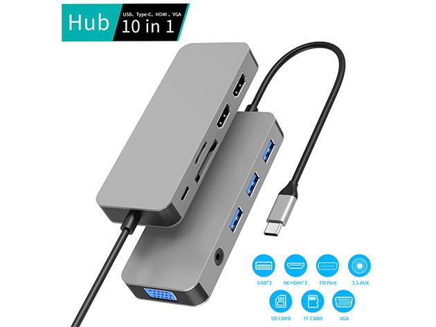 10-in-1 Docking Station with Dual HDMI
