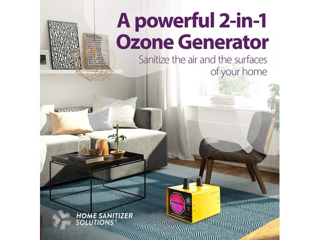Home Sanitizer Solutions Ozone Generator for Home and Commercial Use - Yellow- (Refurbished)