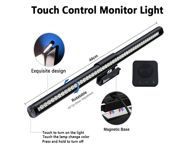 USB-Powered LED Monitor Light Bar with Knob Remote Control