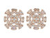 Cubic Zirconia Oval Baguette Stud Earrings (Rose Gold/2 Pairs)