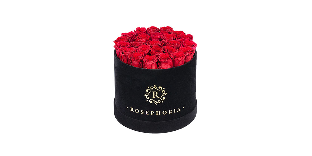 24 Roses Round Box - Red