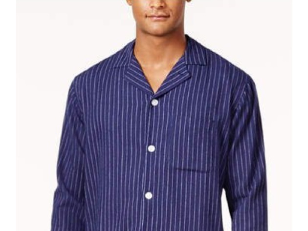 Club Room Men's Cotton Flannel Pajama Set Navy Size Small