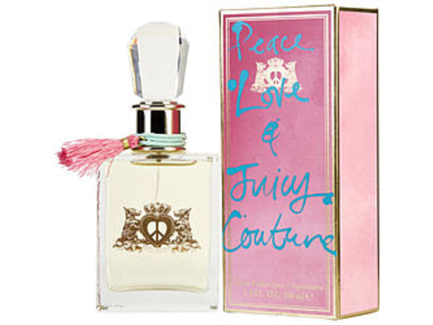 PEACE LOVE & JUICY COUTURE by Juicy Couture EAU DE PARFUM SPRAY 3.4 OZ (NEW PACKAGING) For WOMEN