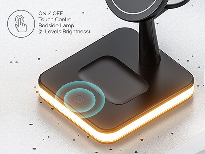 6-in-1 Magstand Mini Magnetic Charge Station + Bedside Lamp