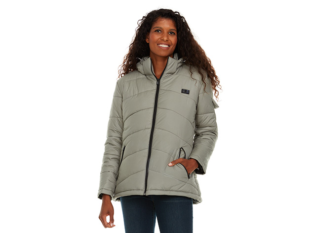 Helios Paffuto Heated Women's Coat with Power Bank (Gray/XL)