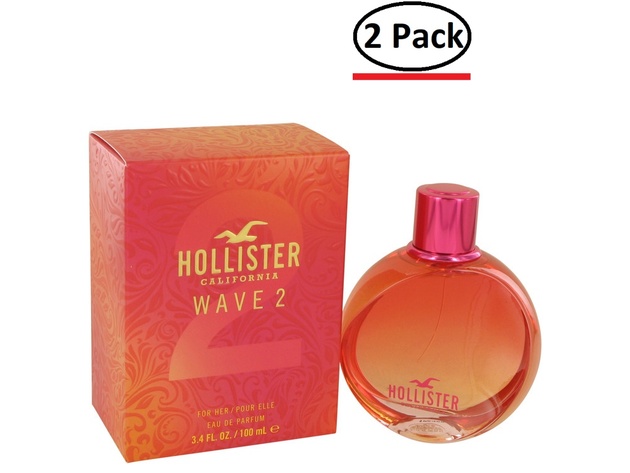 Hollister Wave 2 by Hollister Eau De Parfum Spray 3.4 oz for Women (Package of 2)