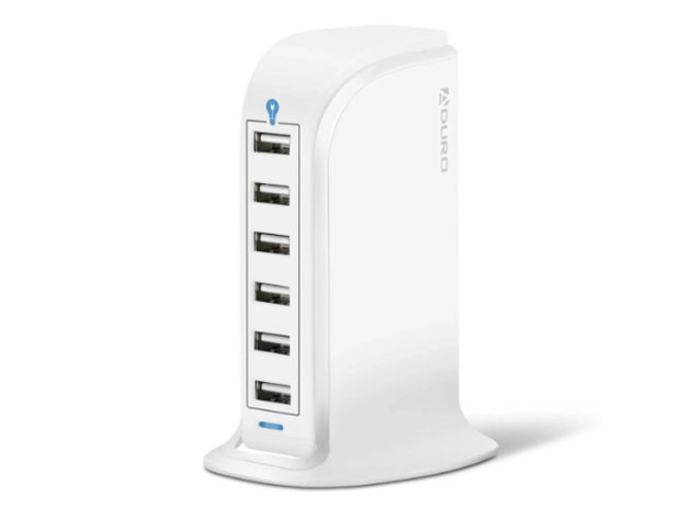Power Tower 6-Port USB Charging Hub (White)