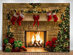 Christmas Fireplace Photography Backdrop