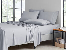 6-Piece Bamboo-Blend Comfort Luxury Sheet Set (Silver/Queen)