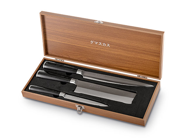 Damasukasu Japanese 3-Piece Master Chef Hanshu Knife Set