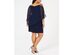 Msk Women's Plus-Size Embellished Chiffon-Overlay Dress Blue Size XXX-Large
