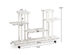Costway 4-Tier Rolling Flower Rack Wood Plant Stand Casters 12 Pots Bonsai Display Shelf - White