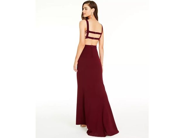 b darlin burgundy dress AIDEN BANDAGE MINI DRESS main image 0