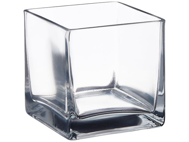 Afloral Clear Cube Glass Vase 5" x 5"