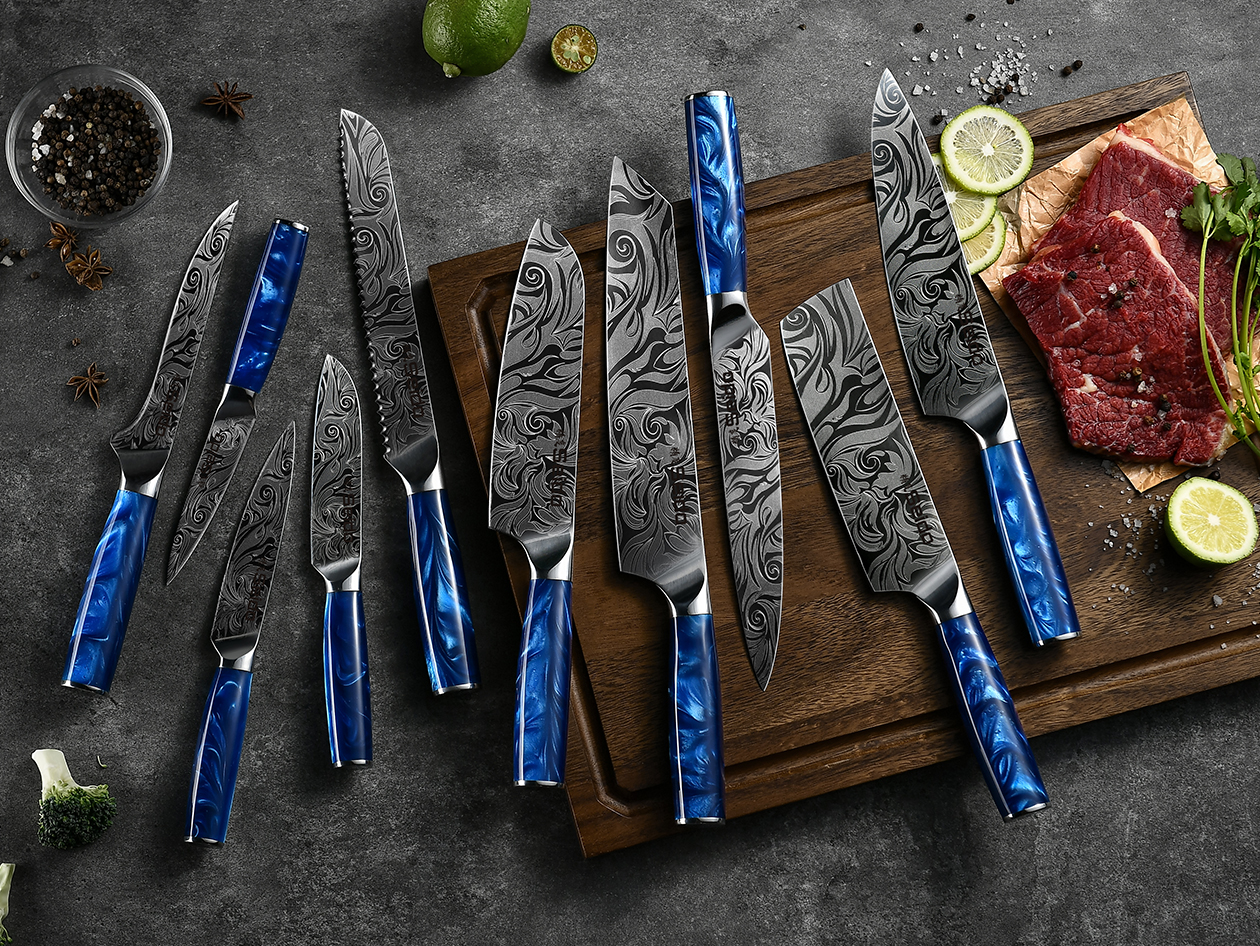 Seido Tengoku 10-Piece Damascus Chef Knife Set