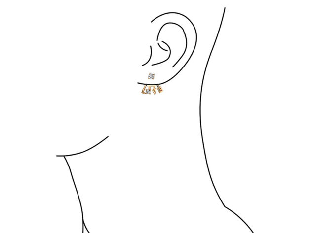 Homvare Women’s 925 Sterling Silver LOVE Ear Jacket Earrings - Gold
