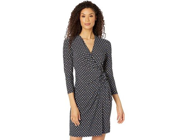 anne klein black wrap dress