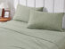 Kathy Ireland 4 Piece Heathered Jersey Knit Cotton Sheet Set (Queen/Olive)
