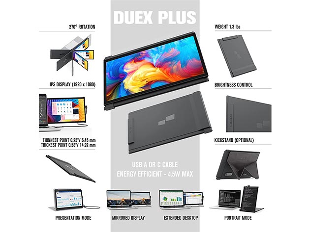 Duex Max Portable Dual Screen Laptop Monitor