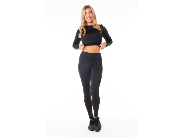 Kyodan Womens Performance Pullover Long Sleeve Crop Top Gym Workout Shirt 
