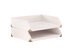 Threshold Natural Wood Sleek Desk Dovetail Joints Metal Corner Hinges Paper Tray, White