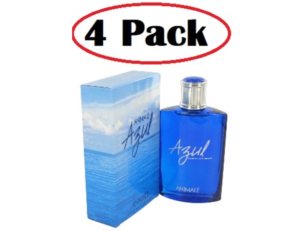 4 Pack of ANIMALE AZUL by Animale Eau De Toilette Spray 3.4 oz