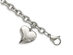 Stainless Steel Heart Charm Link Bracelet 7.5 Inches